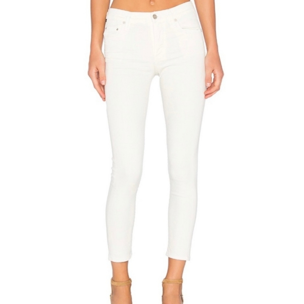 Citzens Of Humanity White Crop Highrise Skinny Jeans Rocket 28